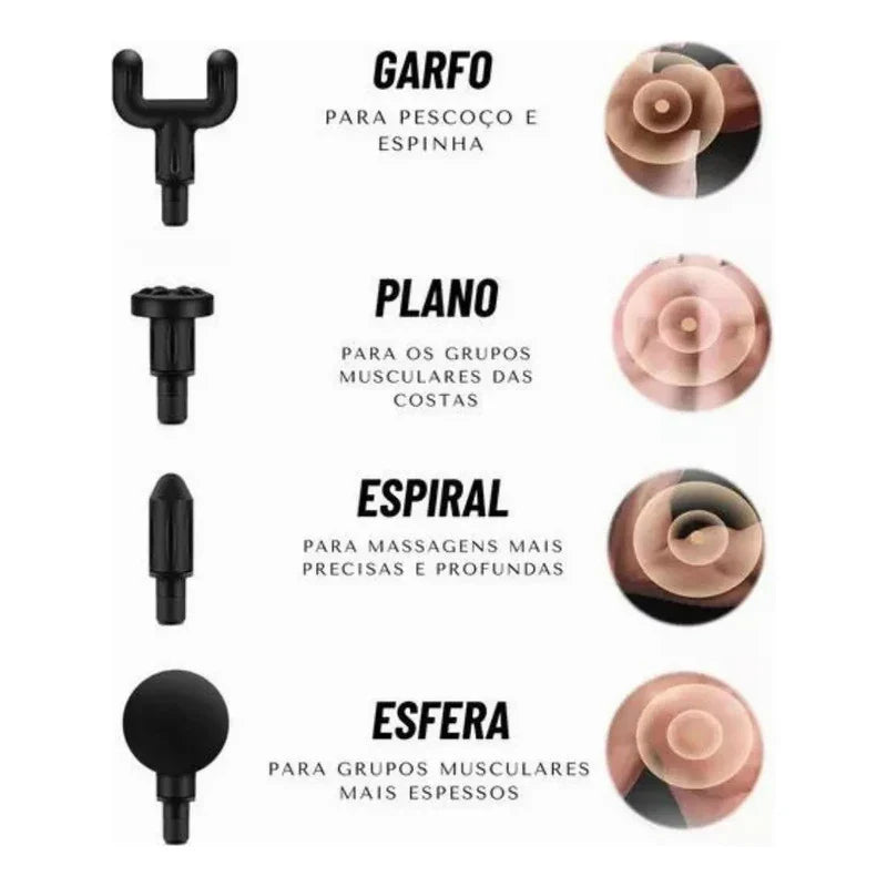 Pistola Massageadora Vibratória para Relaxamento Muscular