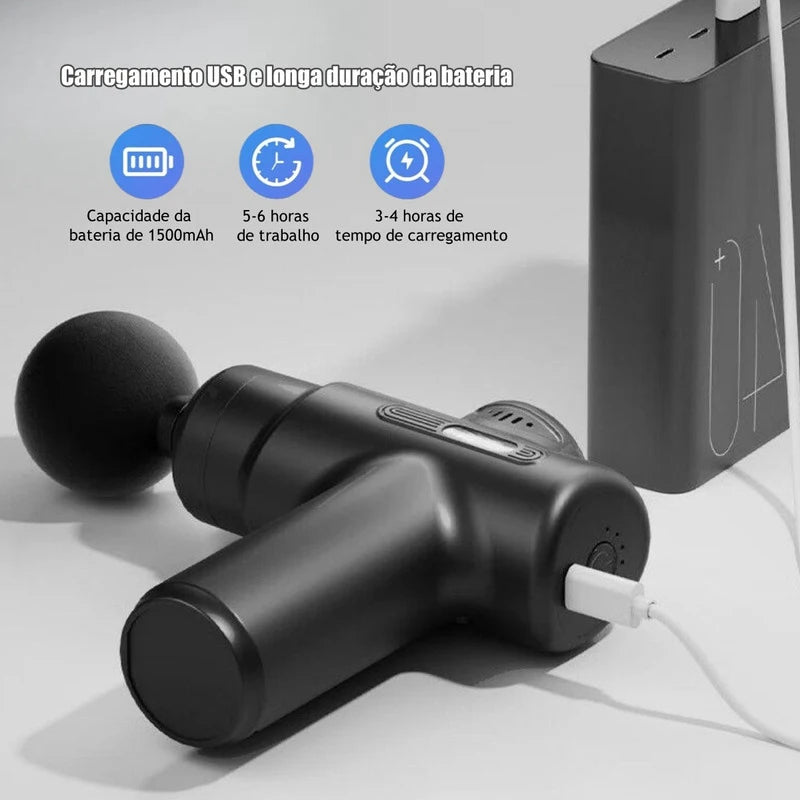 Pistola Massageadora Vibratória para Relaxamento Muscular