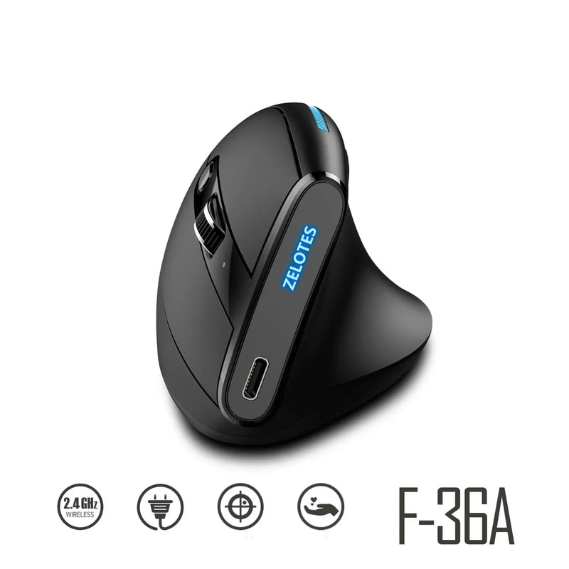 mouse Zelotes F-36A 2.4g carregamento Blu-ray