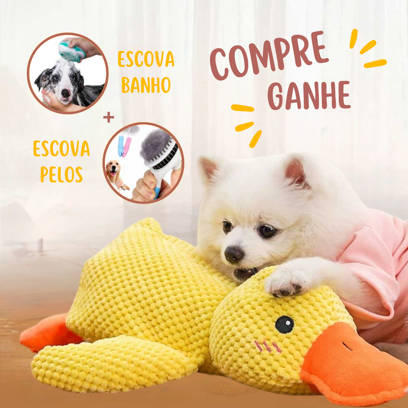 Compre o Pato Amigão e Ganhe: (01- Escova para banho + 01- Escova limpa pelos)